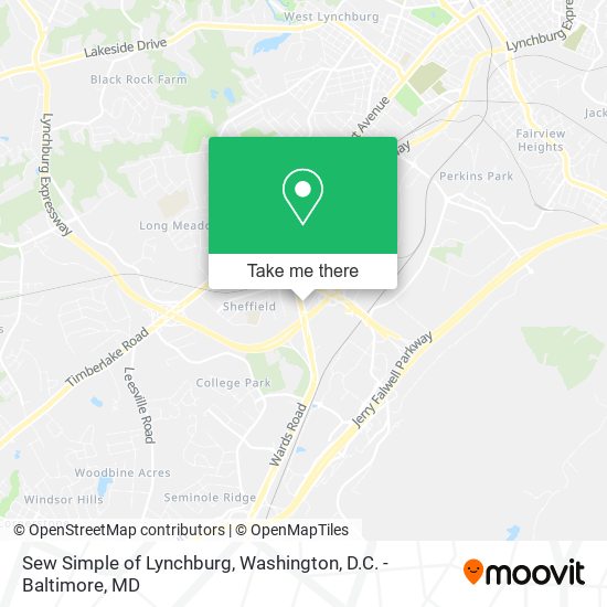 Mapa de Sew Simple of Lynchburg
