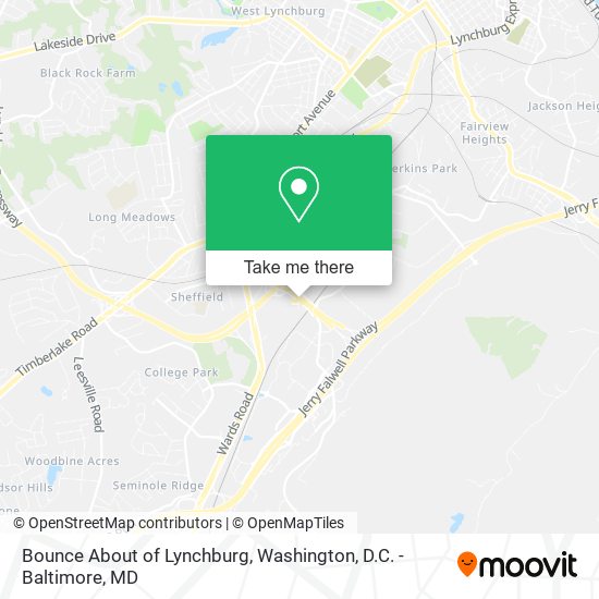 Bounce About of Lynchburg map