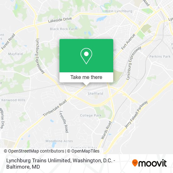 Mapa de Lynchburg Trains Unlimited