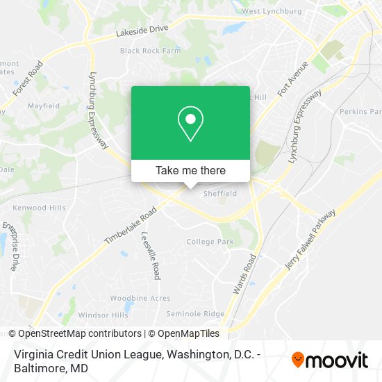 Mapa de Virginia Credit Union League