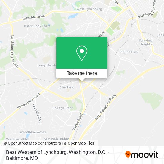 Best Western of Lynchburg map
