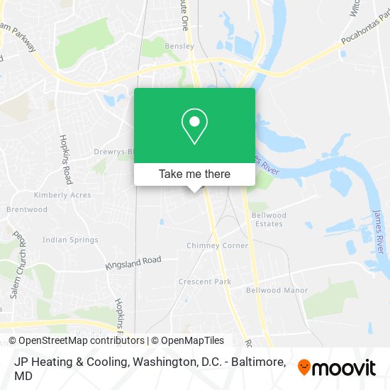 Mapa de JP Heating & Cooling