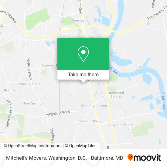 Mitchell's Movers map