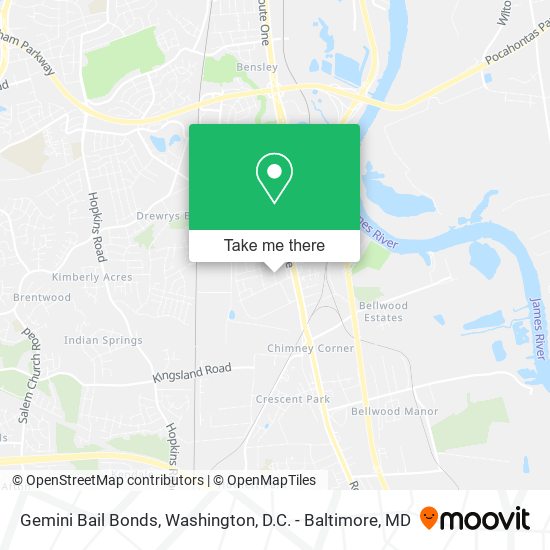 Mapa de Gemini Bail Bonds