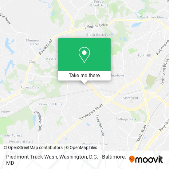 Piedmont Truck Wash map