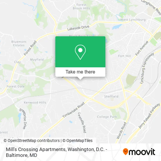 Mill's Crossing Apartments map