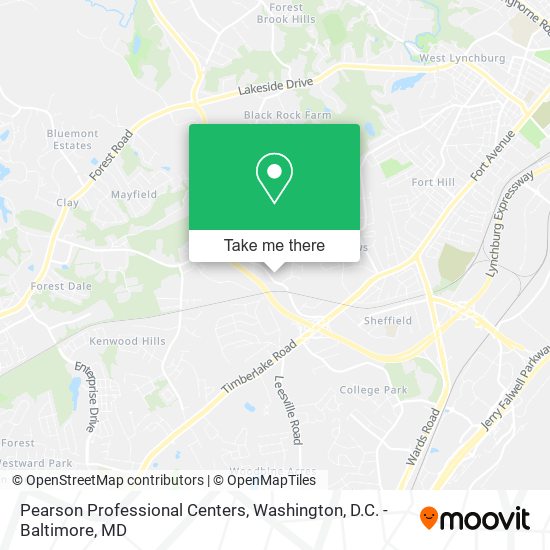 Pearson Professional Centers map