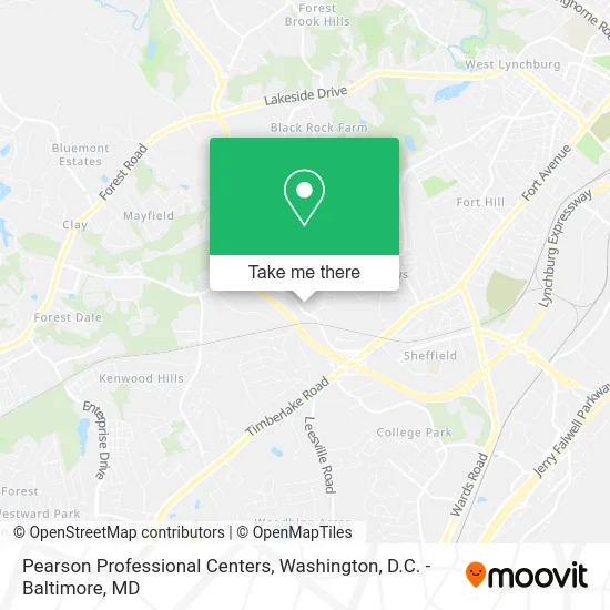 Pearson Professional Centers map