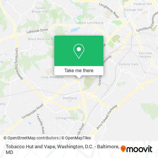 Tobacco Hut and Vape map