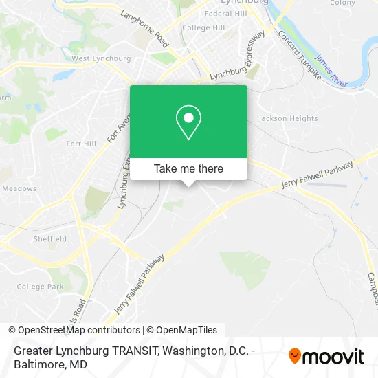 Mapa de Greater Lynchburg TRANSIT