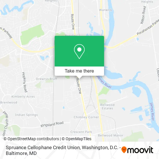 Spruance Cellophane Credit Union map