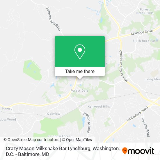 Crazy Mason Milkshake Bar Lynchburg map