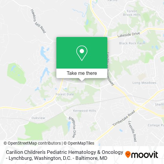 Carilion Children's Pediatric Hematology & Oncology - Lynchburg map