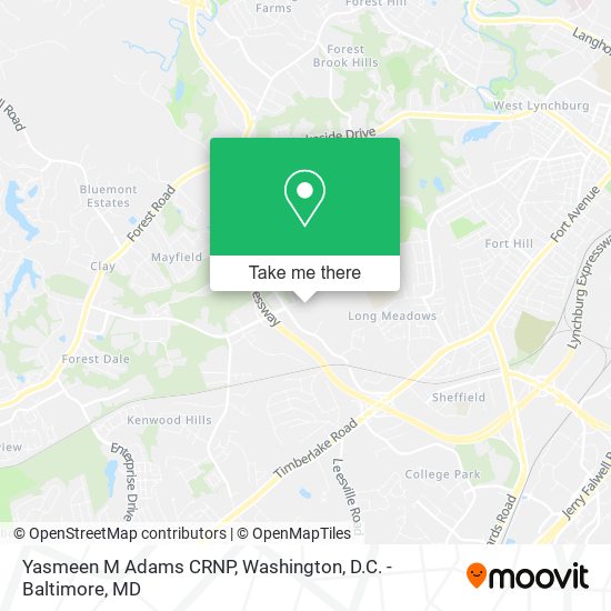 Mapa de Yasmeen M Adams CRNP