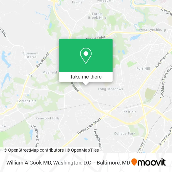 William A Cook MD map