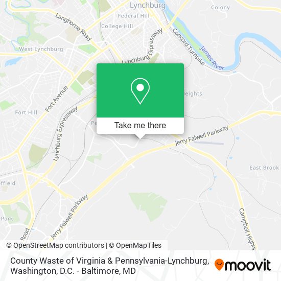 County Waste of Virginia & Pennsylvania-Lynchburg map