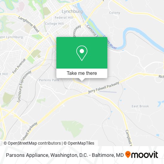 Parsons Appliance map