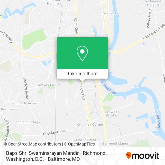 Baps Shri Swaminarayan Mandir - Richmond map