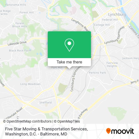 Five Star Moving & Transportation Services map