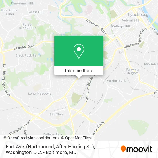 Fort Ave. (Northbound, After Harding St.) map