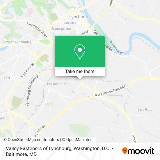 Valley Fasteners of Lynchburg map