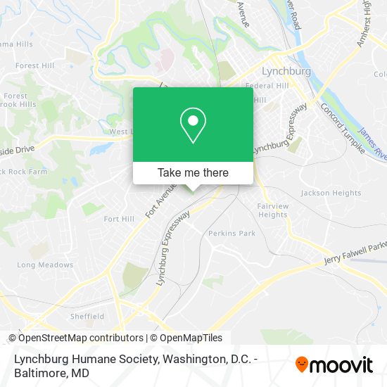 Lynchburg Humane Society map