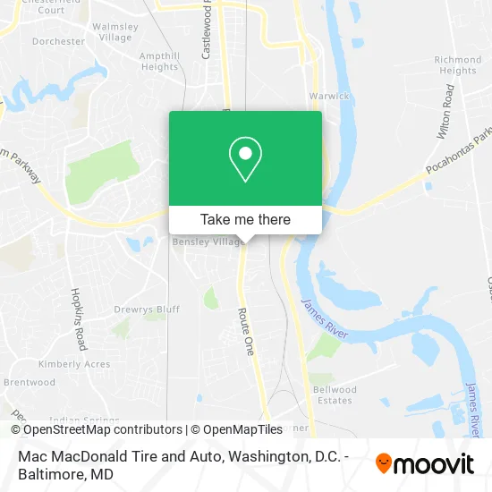 Mac MacDonald Tire and Auto map
