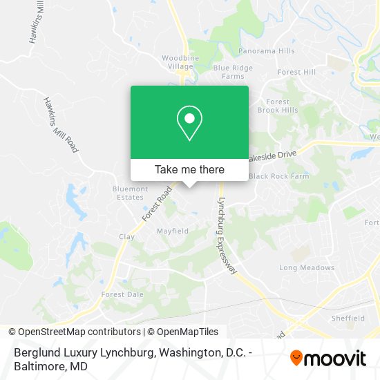Berglund Luxury Lynchburg map