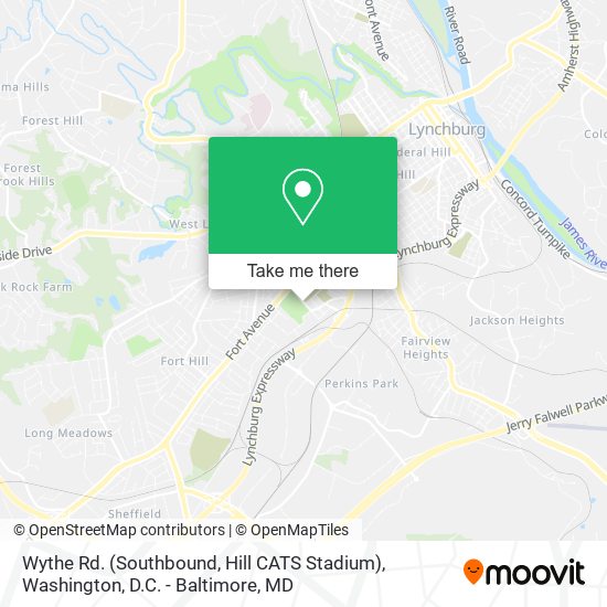 Mapa de Wythe Rd. (Southbound, Hill CATS Stadium)