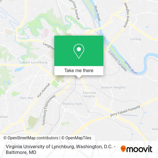 Virginia University of Lynchburg map