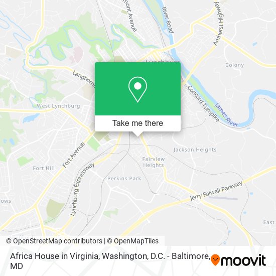 Africa House in Virginia map