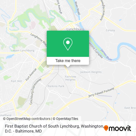 First Baptist Church of South Lynchburg map