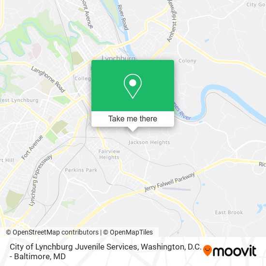 Mapa de City of Lynchburg Juvenile Services