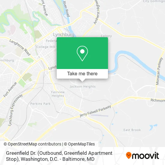 Mapa de Greenfield Dr. (Outbound, Greenfield Apartment Stop)
