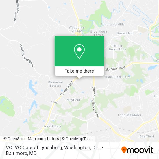 VOLVO Cars of Lynchburg map