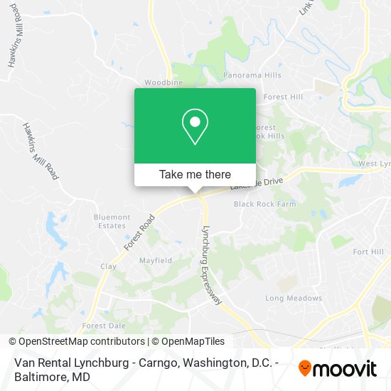 Van Rental Lynchburg - Carngo map