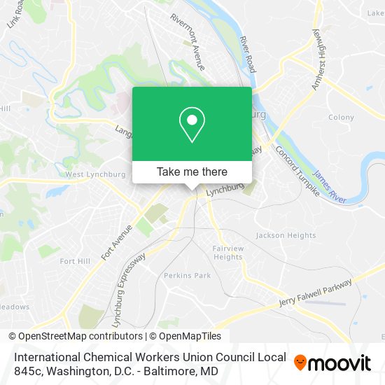 International Chemical Workers Union Council Local 845c map