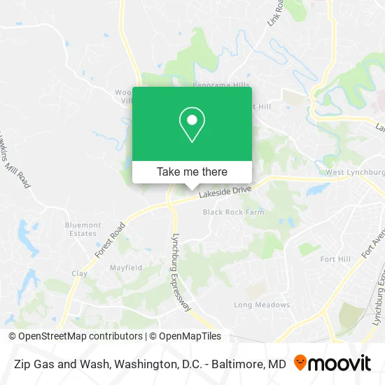 Zip Gas and Wash map