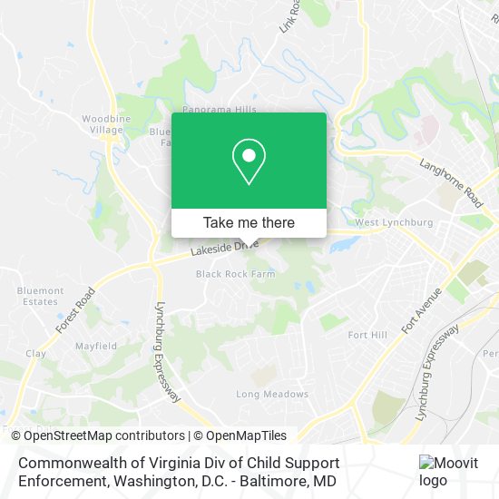 Commonwealth of Virginia Div of Child Support Enforcement map
