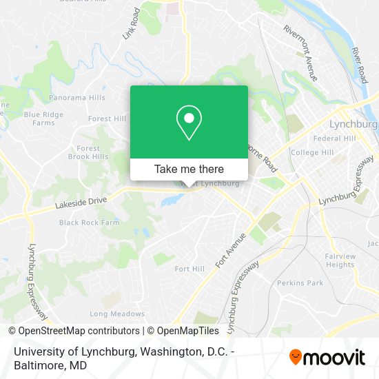 University of Lynchburg map