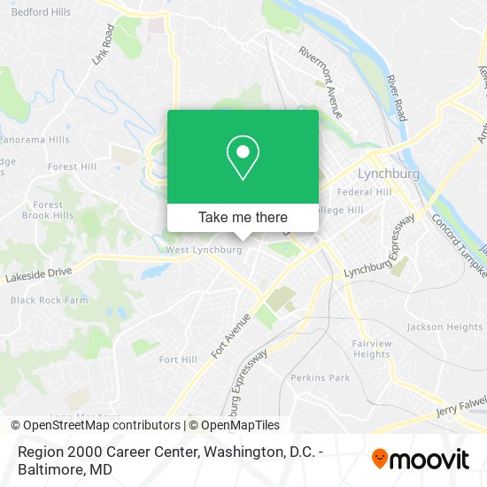 Region 2000 Career Center map
