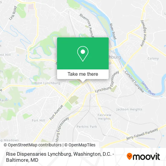Rise Dispensaries Lynchburg map