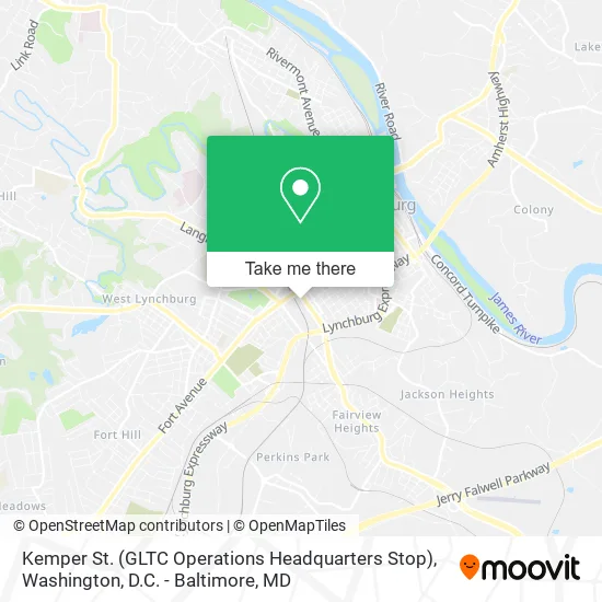 Mapa de Kemper St. (GLTC Operations Headquarters Stop)