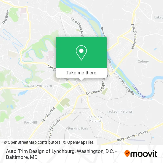 Mapa de Auto Trim Design of Lynchburg
