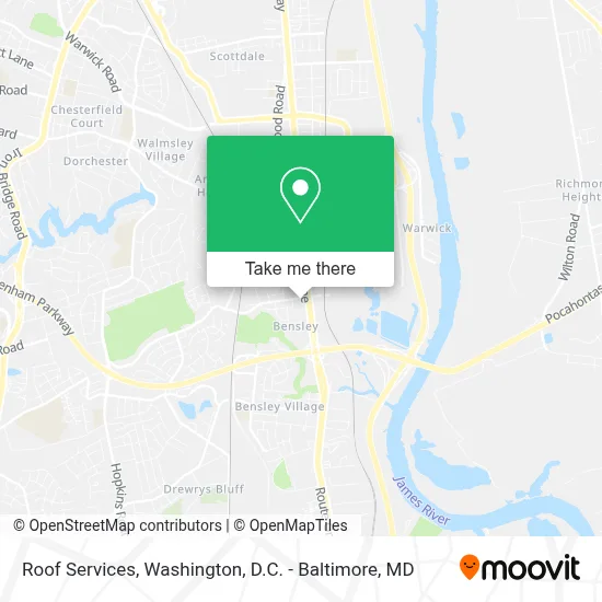 Roof Services map