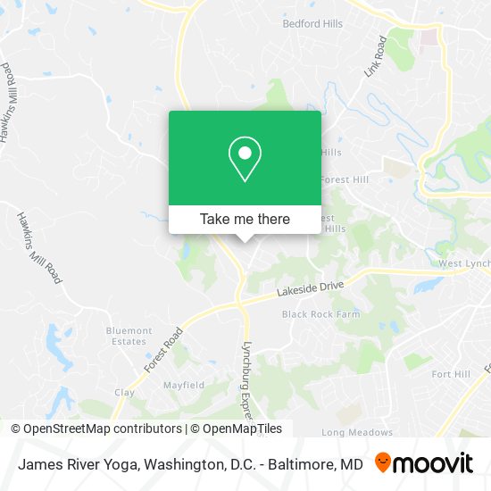 James River Yoga map