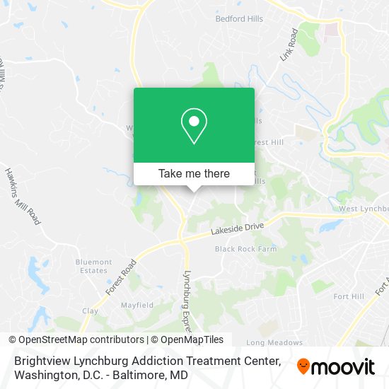 Mapa de Brightview Lynchburg Addiction Treatment Center