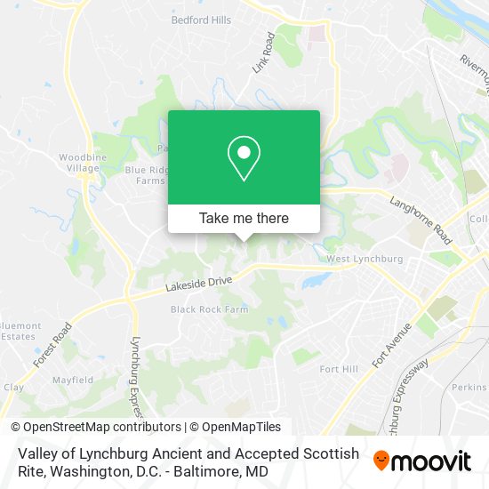 Valley of Lynchburg Ancient and Accepted Scottish Rite map