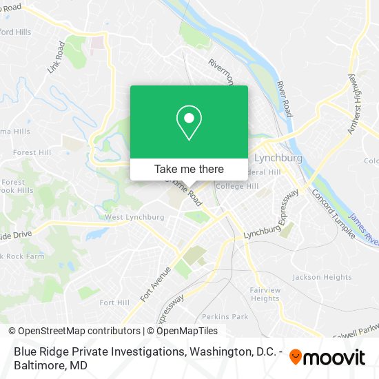 Blue Ridge Private Investigations map