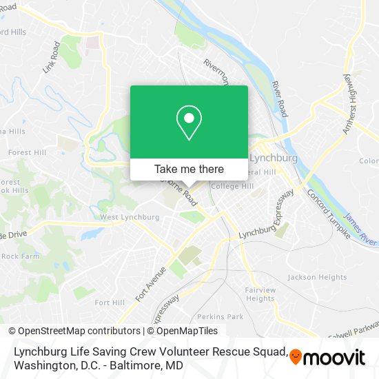 Mapa de Lynchburg Life Saving Crew Volunteer Rescue Squad